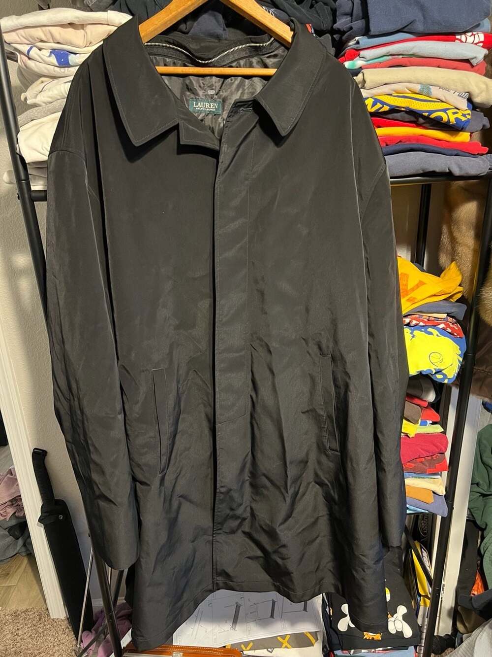 Lauren Ralph Lauren Men's Big & Tall All-Weather Trench Rain Coat with Removable